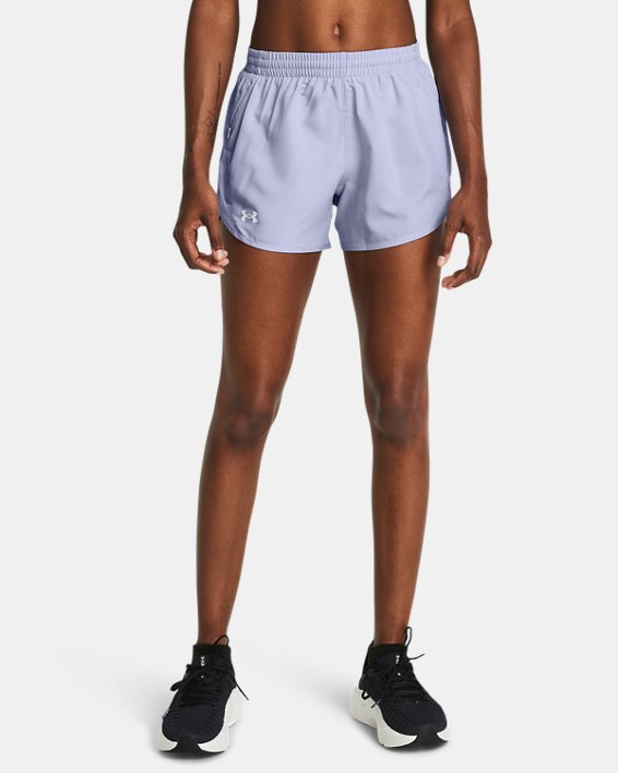 Women's UA Fly-By 3" Shorts, Purple, pdpMainDesktop image number 0